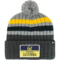 California Golden Bears NCAA Cal Bears Stack Striped Cuffed Knit Hat with Pom