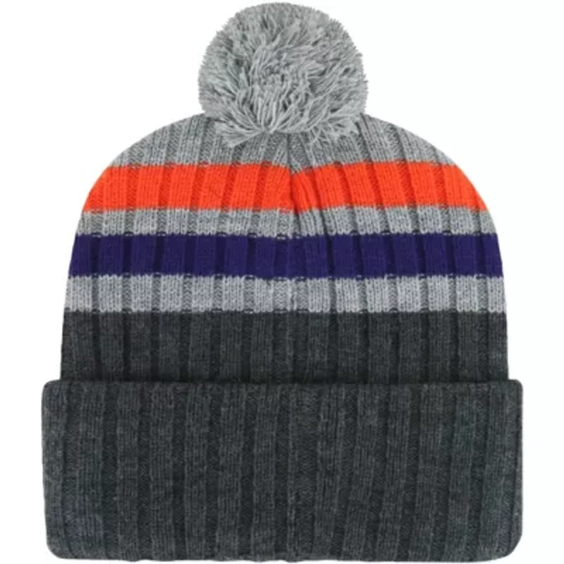 NCAA Clemson Tigers Stack Striped Cuffed Knit Hat with Pom