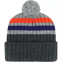 NCAA Clemson Tigers Stack Striped Cuffed Knit Hat with Pom