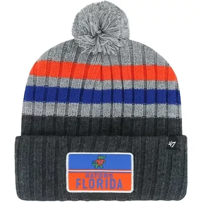 NCAA Florida Gators Stack Striped Cuffed Knit Hat with Pom
