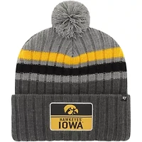 NCAA Iowa Hawkeyes Stack Striped Cuffed Knit Hat with Pom