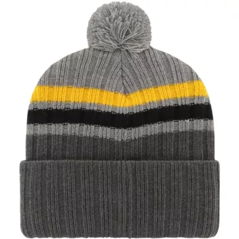 NCAA Iowa Hawkeyes Stack Striped Cuffed Knit Hat with Pom