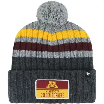 NCAA Minnesota Golden Gophers Stack Striped Cuffed Knit Hat with Pom