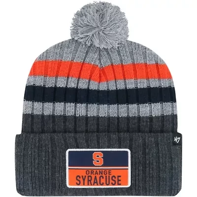 Syracuse Orange NCAA Syracuse Stack Striped Cuffed Knit Hat with Pom