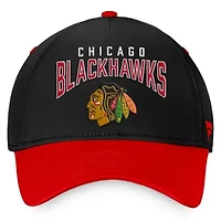 NHL Fanatics Black/Red Chicago Blackhawks Fundamental 2-Tone Flex Hat