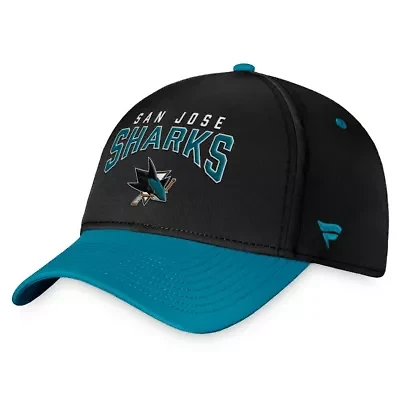 NHL Fanatics Black/Teal San Jose Sharks Fundamental 2-Tone Flex Hat