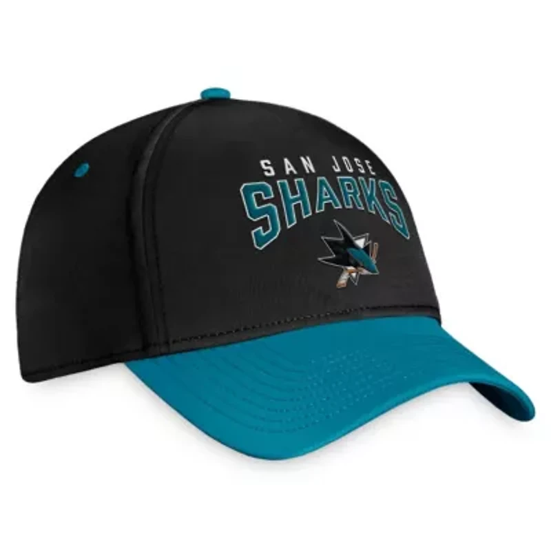 NHL Fanatics Black/Teal San Jose Sharks Fundamental 2-Tone Flex Hat