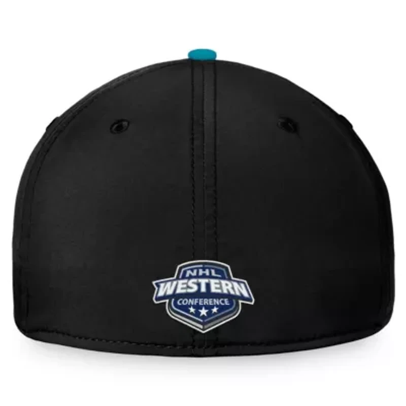 NHL Fanatics Black/Teal San Jose Sharks Fundamental 2-Tone Flex Hat
