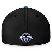 NHL Fanatics Black/Teal San Jose Sharks Fundamental 2-Tone Flex Hat