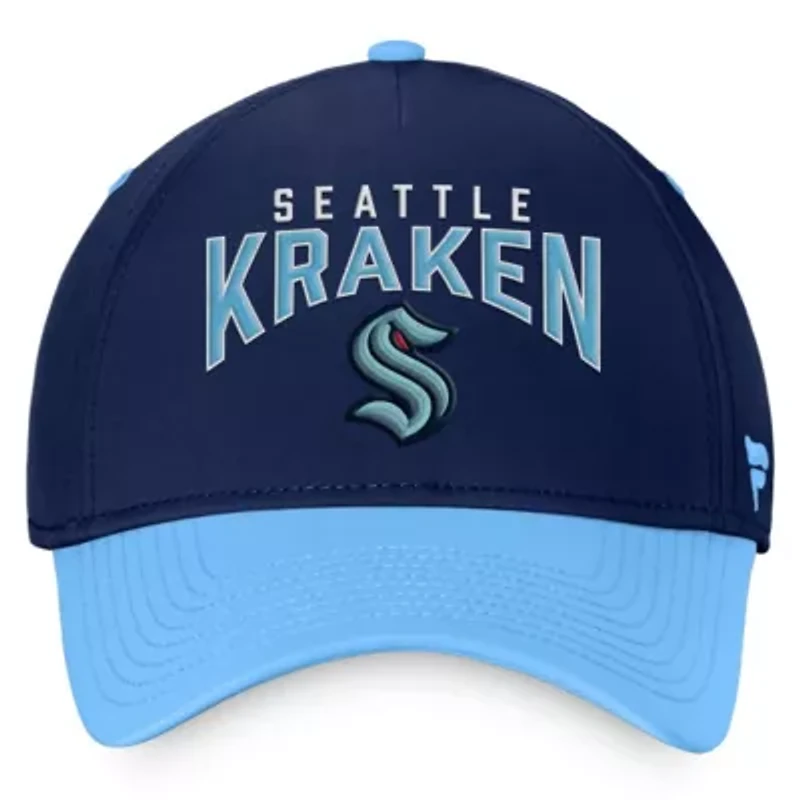 NHL Fanatics Deep Sea Blue/Light Seattle Kraken Fundamental 2-Tone Flex Hat
