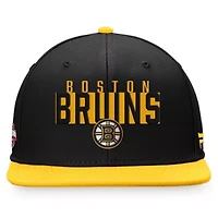 NHL Fanatics Black/Gold Fundamental Colorblocked Snapback Hat