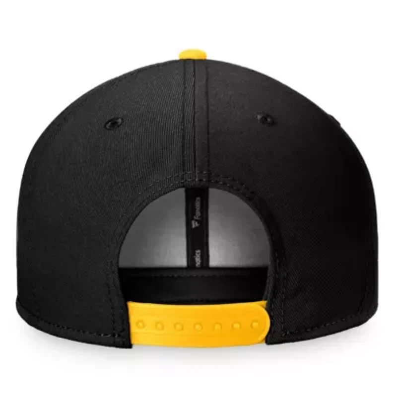 NHL Fanatics Black/Gold Fundamental Colorblocked Snapback Hat