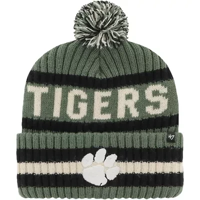 NCAA Clemson Tigers OHT Military Appreciation Bering Cuffed Knit Hat with Pom
