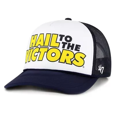 NCAA White/Navy Michigan Wolverines Article Foam Front Trucker Hat