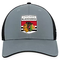 NHL Fanatics Gray/Black Chicago Blackhawks Authentic Pro Home Ice Trucker Adjustable Hat