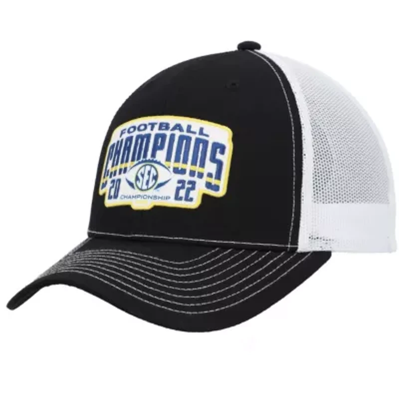 NCAA Black/White Georgia Bulldogs 2022 SEC Conference s Locker Room Adjustable Trucker Hat