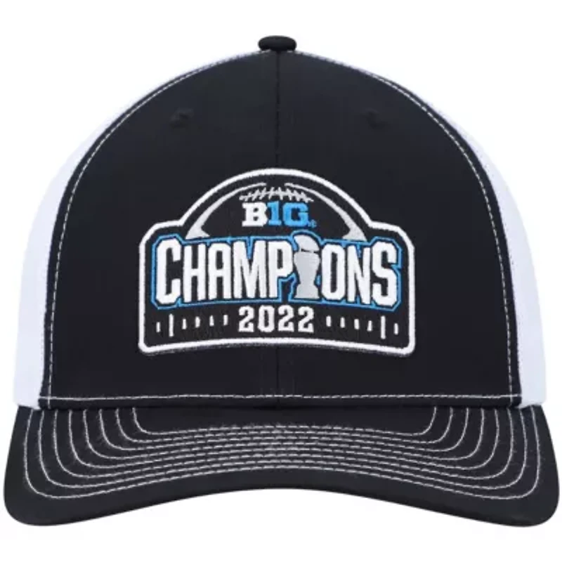 NCAA Black/White Michigan Wolverines 2022 Big Ten Football Conference s Locker Room Adjustable Trucker Hat