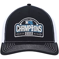 NCAA Black/White Michigan Wolverines 2022 Big Ten Football Conference s Locker Room Adjustable Trucker Hat