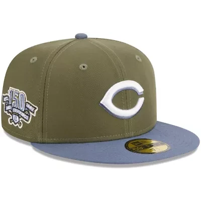 MLB Olive/Blue Cincinnati Reds 59FIFTY Fitted Hat