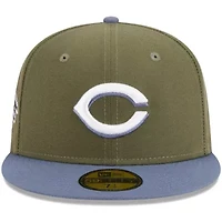 MLB Olive/Blue Cincinnati Reds 59FIFTY Fitted Hat