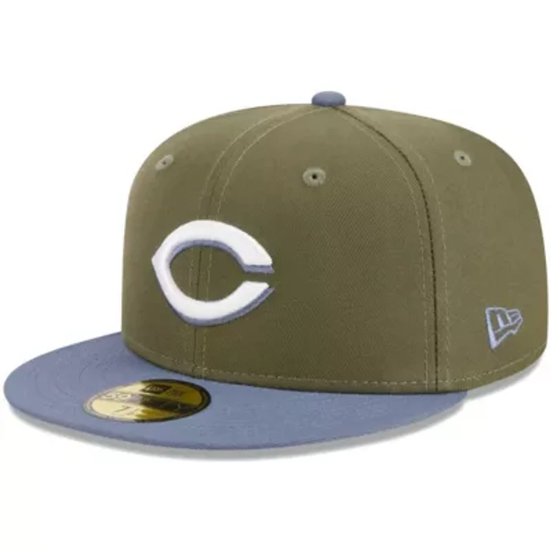 MLB Olive/Blue Cincinnati Reds 59FIFTY Fitted Hat