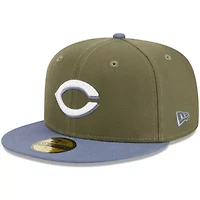 MLB Olive/Blue Cincinnati Reds 59FIFTY Fitted Hat