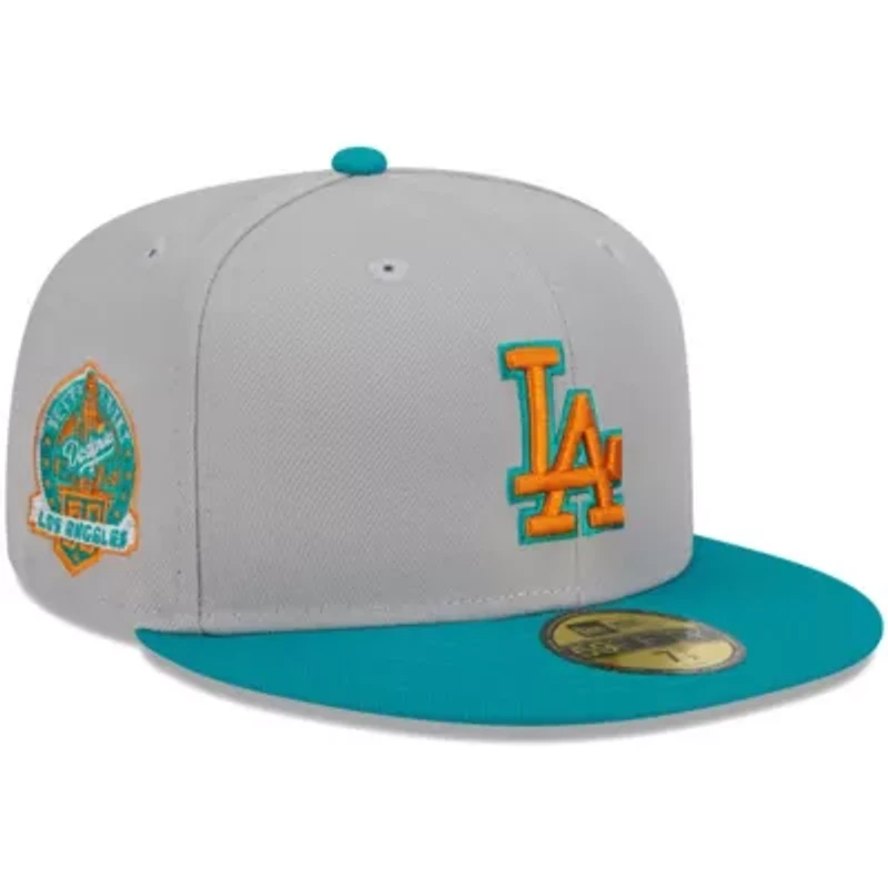 MLB Gray/Teal Los Angeles Dodgers 59FIFTY Fitted Hat