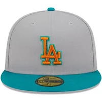 MLB Gray/Teal Los Angeles Dodgers 59FIFTY Fitted Hat