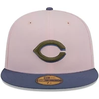 MLB Pink/Blue Cincinnati Reds Undervisor 59FIFTY Fitted Hat