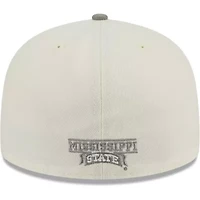 NCAA Stone/Gray Mississippi State Bulldogs Chrome & Concrete 59FIFTY Fitted Hat