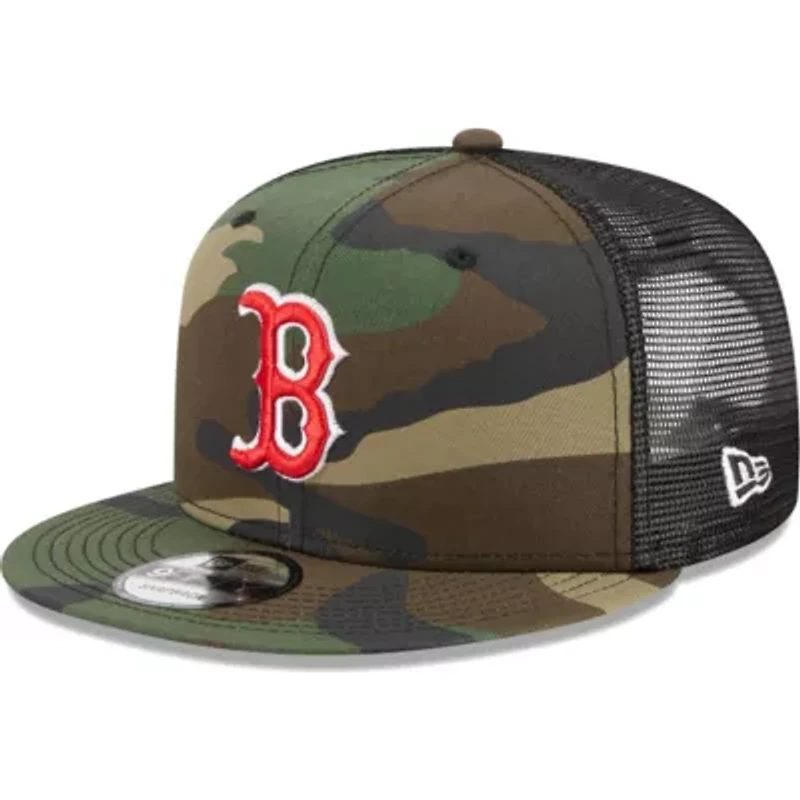 Boston Red Sox MLB Boston Sox Woodland Trucker 9FIFTY Snapback Hat