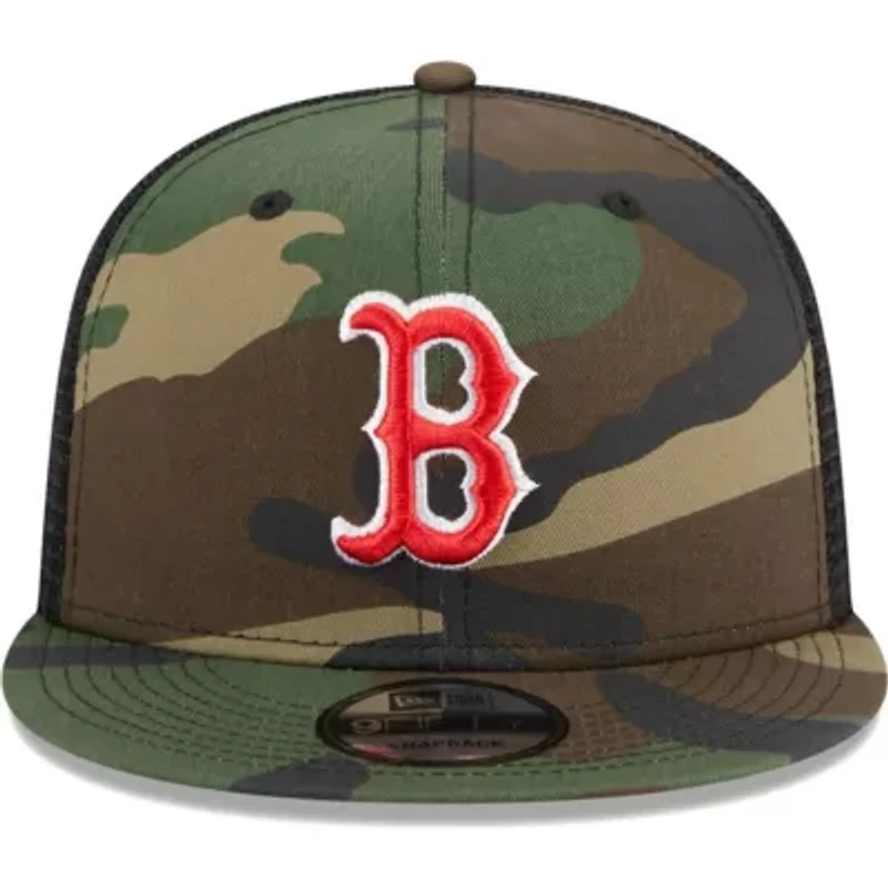 Boston Red Sox MLB Boston Sox Woodland Trucker 9FIFTY Snapback Hat