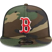 Boston Red Sox MLB Boston Sox Woodland Trucker 9FIFTY Snapback Hat
