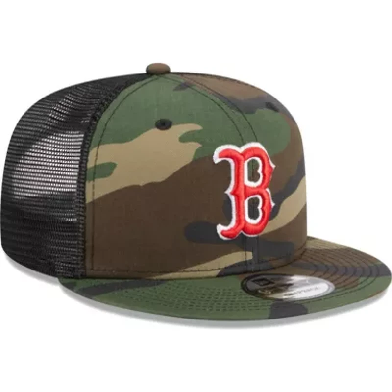 Boston Red Sox MLB Boston Sox Woodland Trucker 9FIFTY Snapback Hat