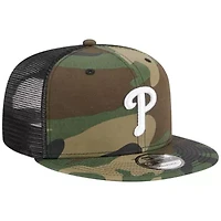 MLB Philadelphia Phillies Woodland Trucker 9FIFTY Snapback Hat