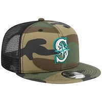 MLB Seattle Mariners Woodland Trucker 9FIFTY Snapback Hat