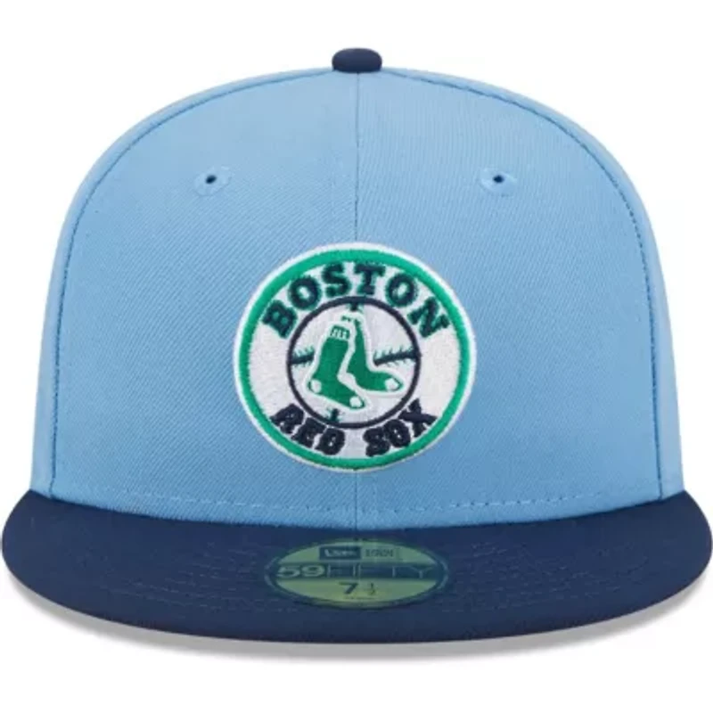 Boston Red Sox MLB Light Blue/Navy Undervisor 59FIFTY Fitted Hat