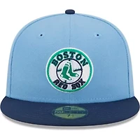 Boston Red Sox MLB Light Blue/Navy Undervisor 59FIFTY Fitted Hat