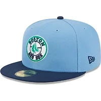 Boston Red Sox MLB Light Blue/Navy Undervisor 59FIFTY Fitted Hat