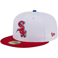 Chicago White Sox MLB White/Red Undervisor 59FIFTY Fitted Hat