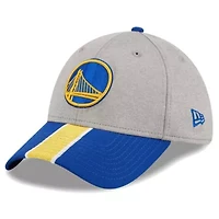 NBA Gray/Royal Golden State Warriors Striped 39THIRTY Flex Hat