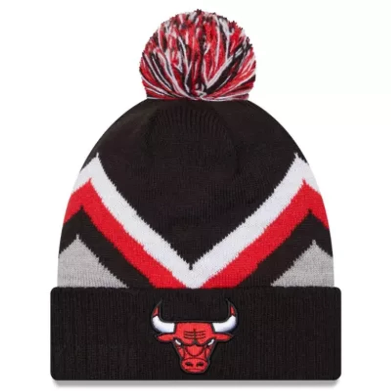 NBA Chicago Bulls Zig Zag Cuffed Knit Hat with Pom