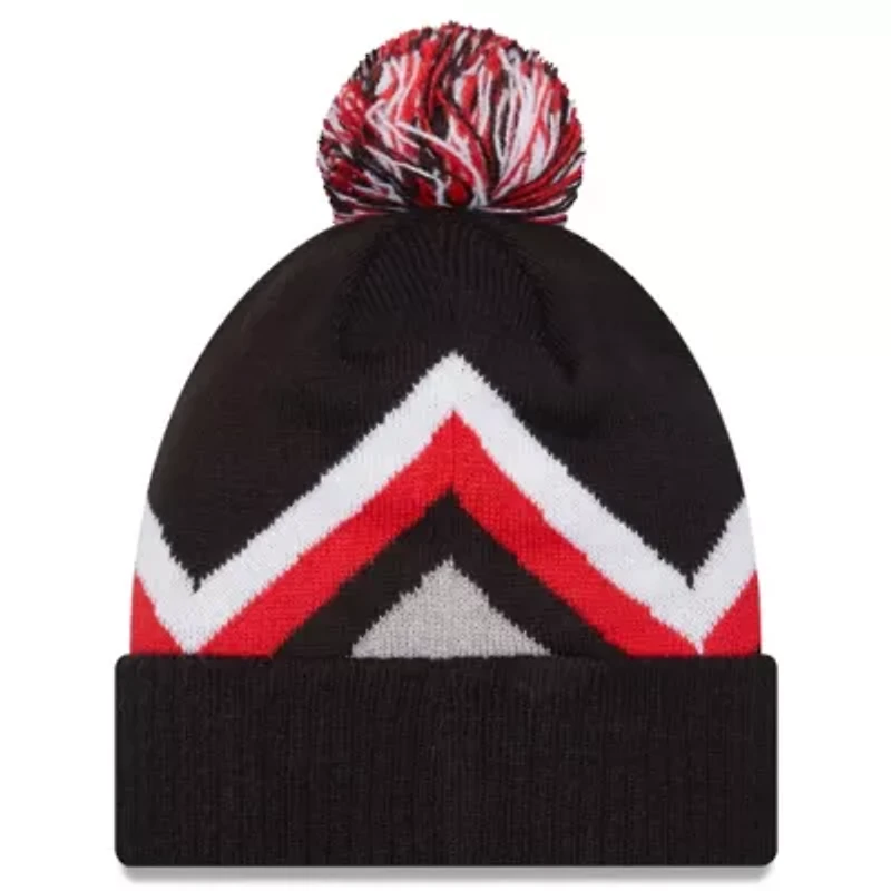 NBA Chicago Bulls Zig Zag Cuffed Knit Hat with Pom