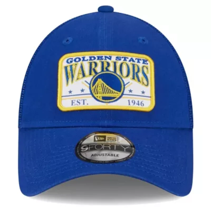 NBA Golden State Warriors Plate Oversized Patch Trucker 9FORTY Adjustable Hat