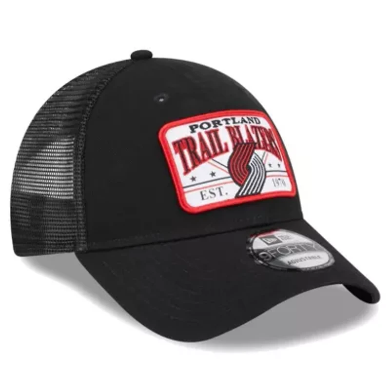 NBA Portland Trail Blazers Plate Oversized Patch Trucker 9FORTY Adjustable Hat