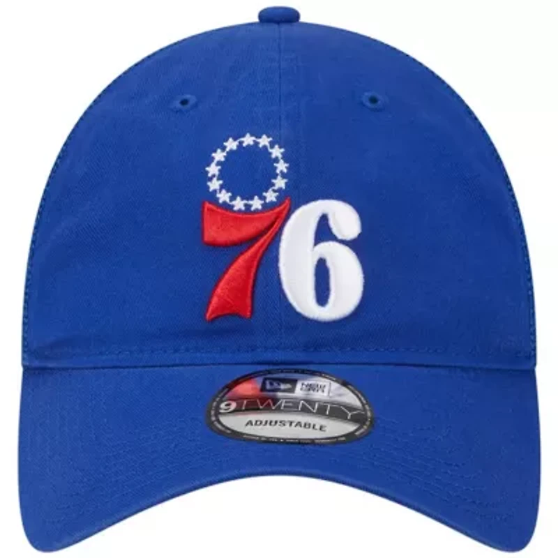NBA Philadelphia 76ers Distinct Side Patch Trucker 9TWENTY Adjustable Hat