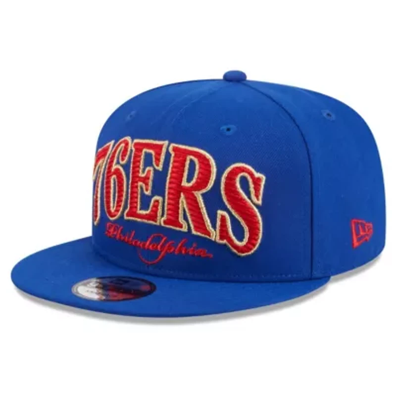 NBA Philadelphia 76ers Golden Tall Text 9FIFTY Snapback Hat