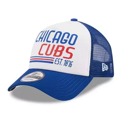 MLB White/Royal Chicago Cubs Stacked A-Frame Trucker 9FORTY Adjustable Hat