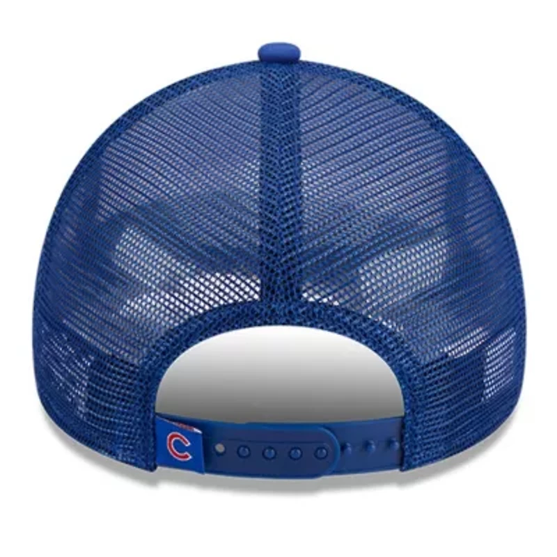 MLB White/Royal Chicago Cubs Stacked A-Frame Trucker 9FORTY Adjustable Hat
