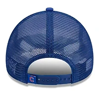 MLB White/Royal Chicago Cubs Stacked A-Frame Trucker 9FORTY Adjustable Hat